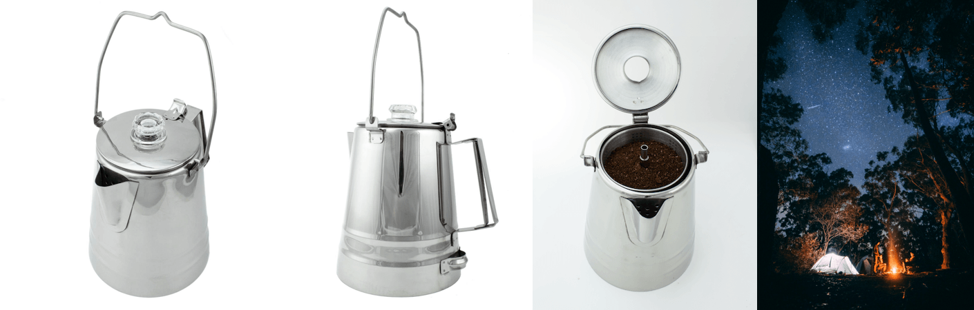 14-cup stainless steel camping percolator Coletti Butte