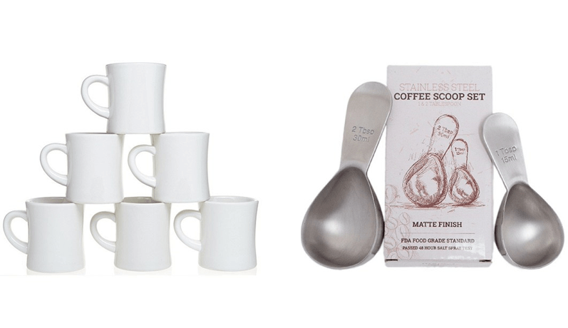 gift set diner mugs and coffee scoop